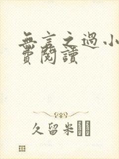 无言之过小说免费阅读