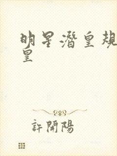 明星潜皇规则之皇