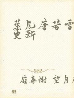 叶凡唐若雪章节更新