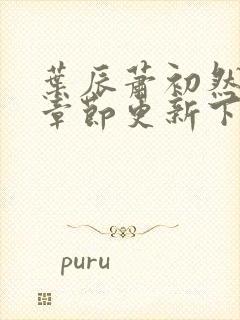 叶辰萧初然最新章节更新下