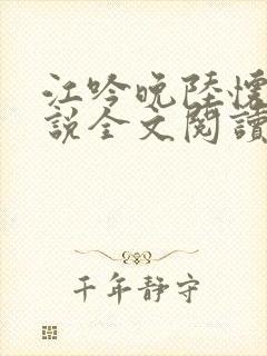 江吟晚陆怀瑾小说全文阅读笔趣阁