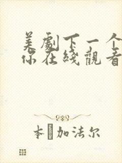 美剧下一个就是你在线观看第一季