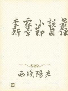 李霖小说最新更新章节目录封面