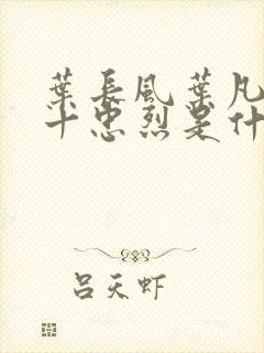 叶长风叶凡一门十忠烈是什么小说封面