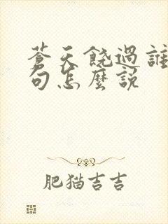 苍天饶过谁上一句怎么说