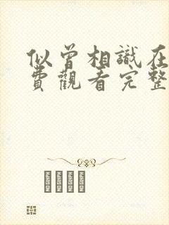 似曾相识在线免费观看完整版国语