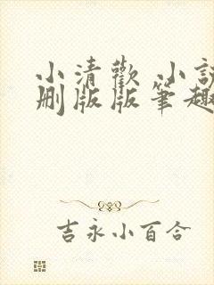 小清欢 小说未删版版笔趣阁封面