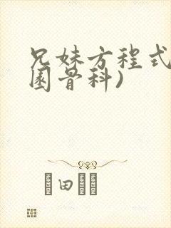 兄妹方程式(校园骨科)