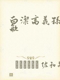 白洁高义孙倩赵敏封面