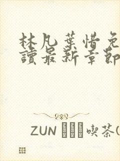 林凡叶惜免费阅读最新章节更新封面