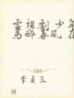 电视剧 少年白马醉春风 在线观看