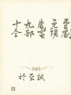 十九岁免费播放全部电视剧日本封面