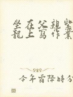 坐在父亲紫色大龙上写作业