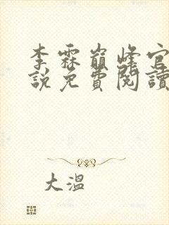 李霖巅峰官场小说免费阅读封面