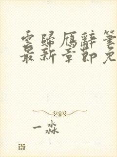 云归雁辞笔趣阁最新章节免费阅读