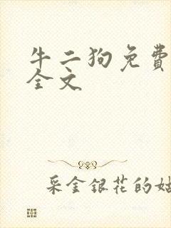 牛二狗免费阅读全文