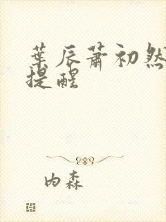 叶辰萧初然更新提醒