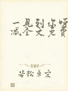 一见到你呀无删减全文免费阅读