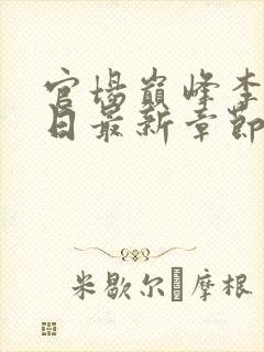 官场巅峰李霖今日最新章节