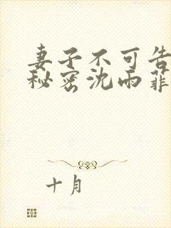 妻子不可告人的秘密沈雨菲小说免费阅读