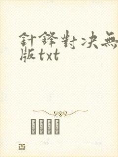 针锋对决无删减版txt