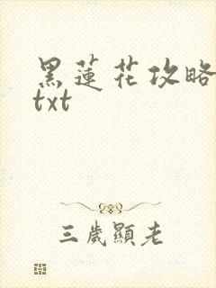 黑莲花攻略手册txt