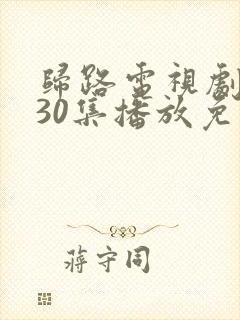 归路电视剧全集30集播放免费观看高清下载