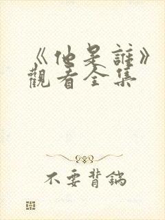 《他是谁》免费观看全集