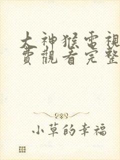 大神猴电视剧免费观看完整版高清