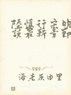 陆慎行宋明伊小说最新章节免费阅读