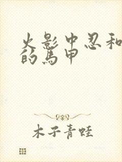 火影中忍和上忍的马甲