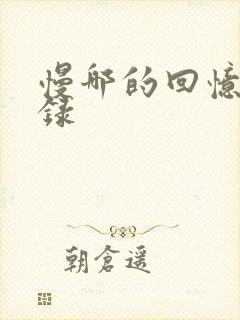 慢哪的回忆录目录封面