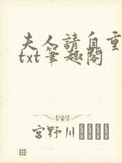 夫人请自重小说txt笔趣阁