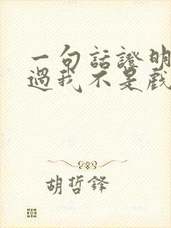 一句话证明你看过我不是戏神封面