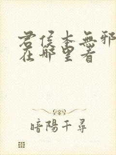 君侯本无邪小说在哪里看