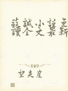 苏诚小说免费阅读全文最新章节