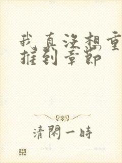 我真没想重生啊推到章节