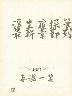 浮生窥探笔趣阁最新章节列表