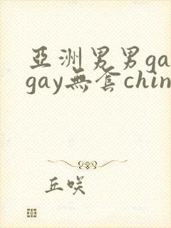 亚洲男男gaygay无套chinese