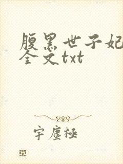 腹黑世子妃日常全文txt封面