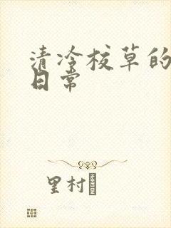 清冷校草的抹布日常