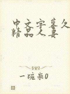 中文字幕久久久精品人妻封面