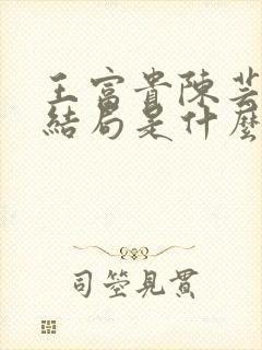 王富贵陈芸小说结局是什么封面