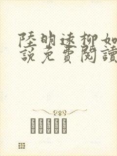 陆明远柳如烟小说免费阅读最新章节