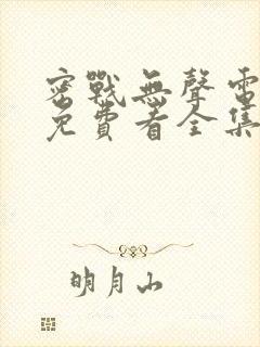 密战无声电视剧免费看全集封面