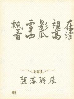 飘雪影视在线观看西瓜高清小说封面