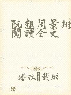 阮想周景维免费阅读全文