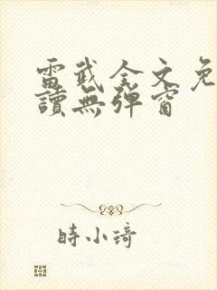 雷武全文免费阅读无弹窗封面
