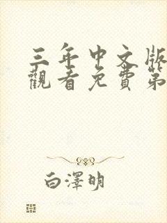 三年中文版在线观看免费第3季第