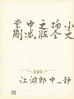 掌中之物小说无删减版全文阅读